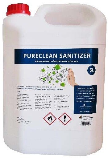 HåndrensPureclean-sanitizer-85%