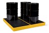 Spill pallet low, 4 drums 1600 x 1600 x 150 mm, 240 liter