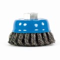 Cup brush steel 0,5mm wire knotted, M14