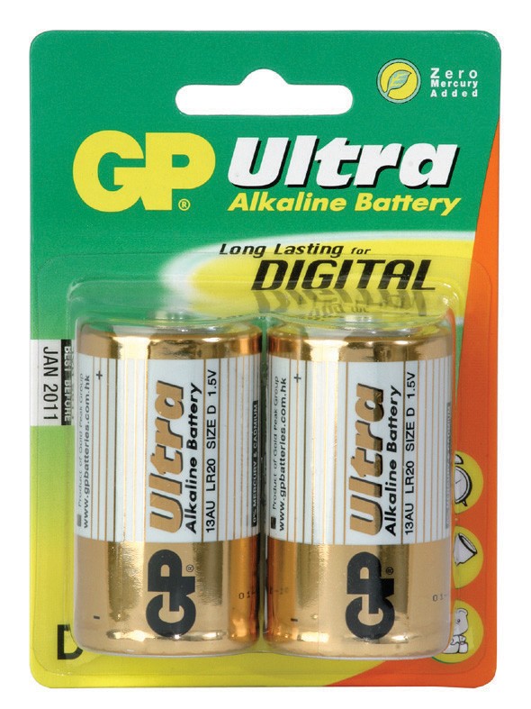 Alkaliske-batterierD-LR20-1,5-volt,-pk-à-2-stk