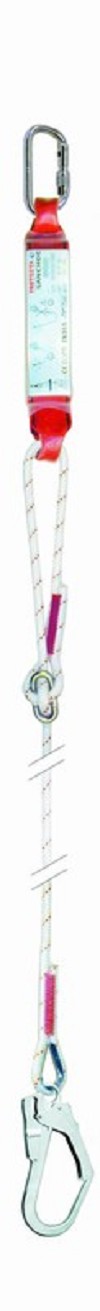 Shock absorbing lanyard AE525/1 single and adjustable with AJ501- and AJ595-hook